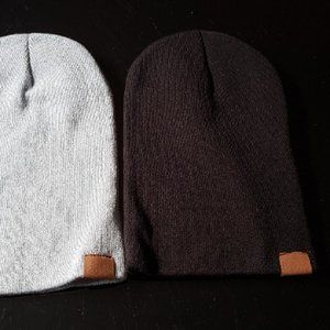 2 Pack Beanies, Unisex Knit Beanies for Men & Women, Winter Hats with Ear Button
